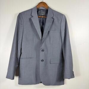 H&M Mens Gray 2 Button Blazer Sport Coat Suit Jacket Business Notch Lapel 36R